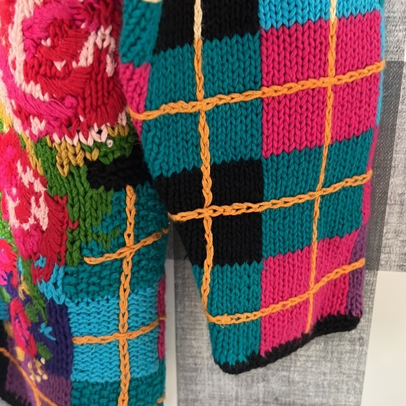 VTG Retro Bright Knitted Cardigan - Picture 6 of 7